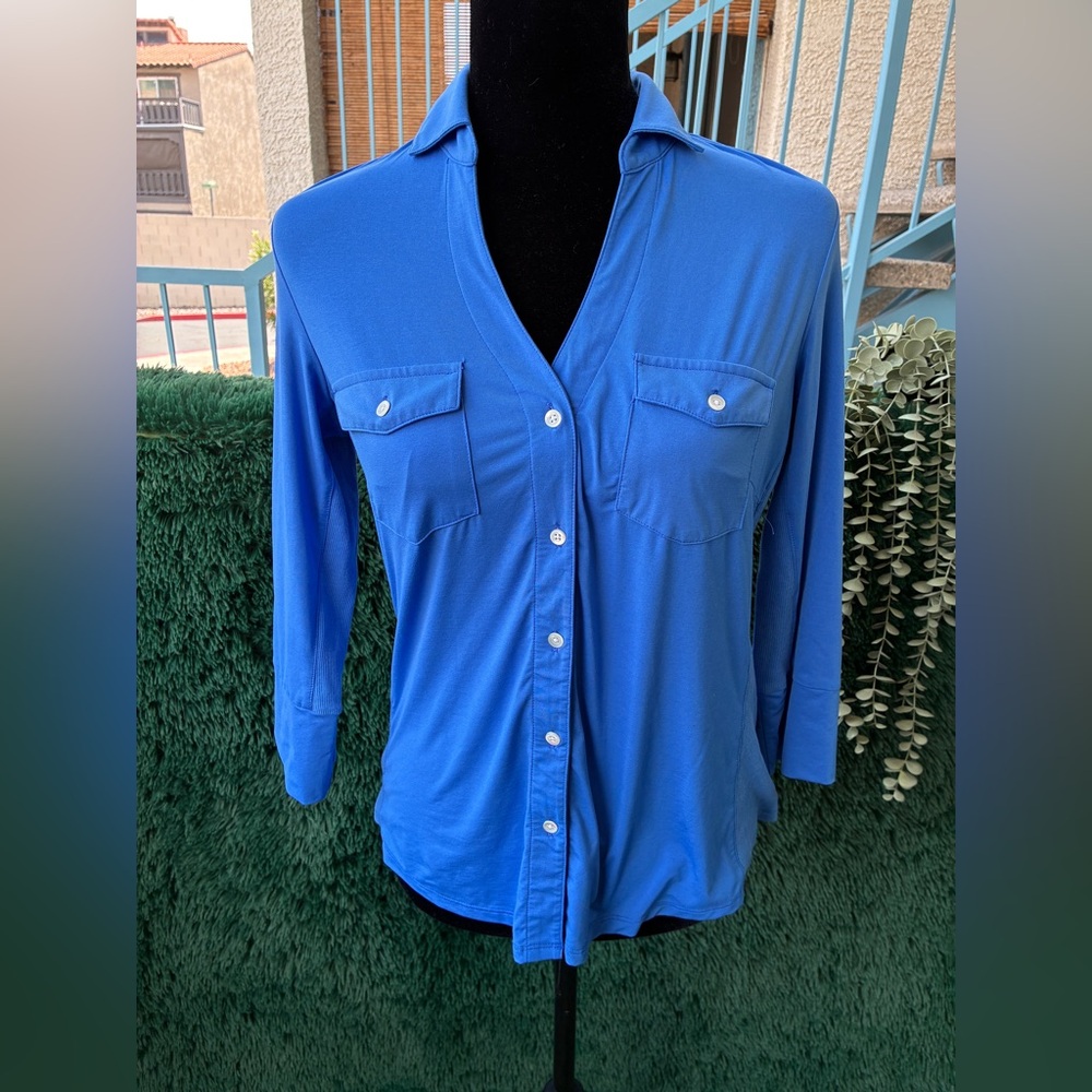 J. McLaughlin Blue Button Down Shirt